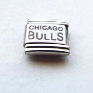 Chicago Bulls laser 9mm stainless steel italian charm bracelet link new